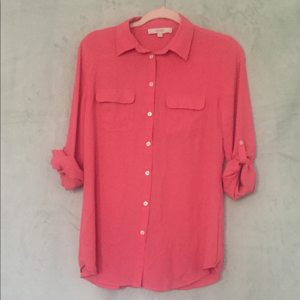 Loft button down top